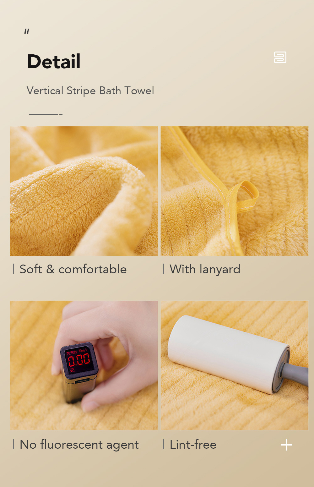 Plain Coral Velvet Vertical Stripe Supersize Bath Towel-8